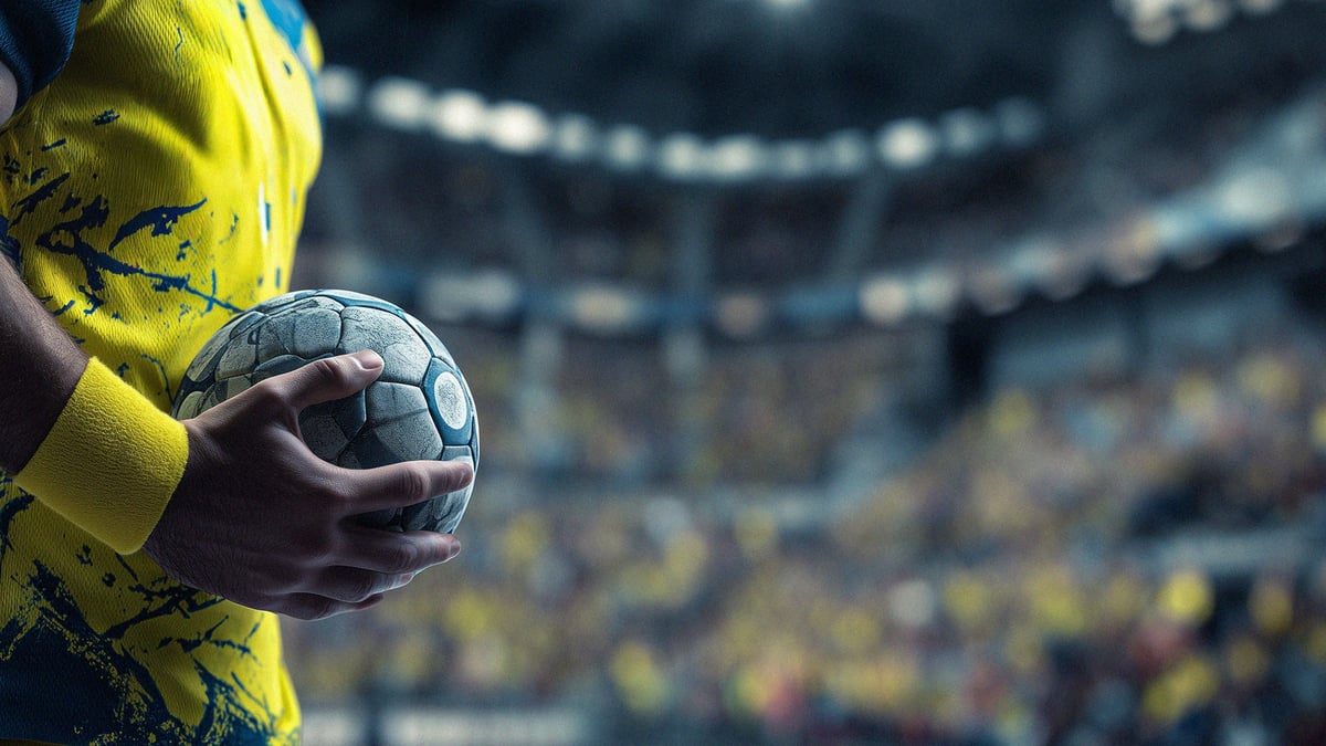 En stillbild från en handbollsmatch.