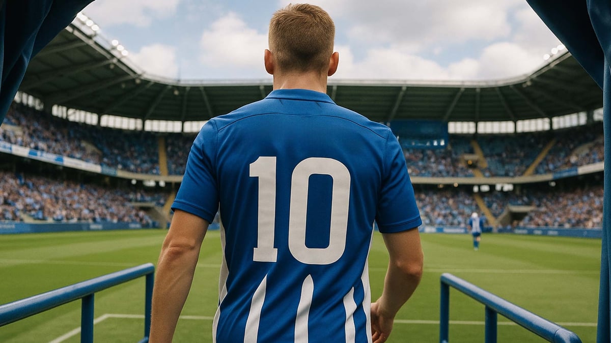 En IFK Göteborg-spelare kliver ut på planen.