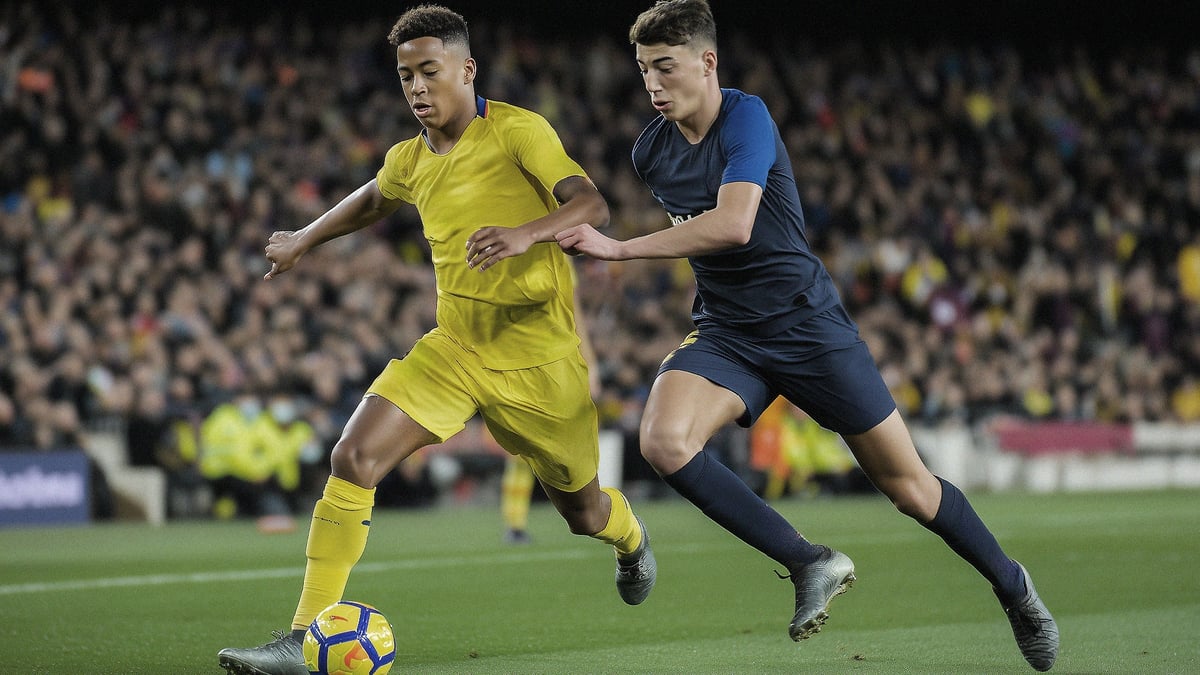 Två spelare tävlar om bollen