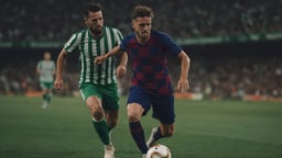 Två spelare tävlar om bollen.