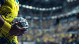 En stillbild från en handbollsmatch.