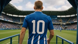En IFK Göteborg-spelare kliver ut på planen.